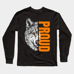 Majestic Proud Wolf - Unique Wildlife Inspired Print Long Sleeve T-Shirt